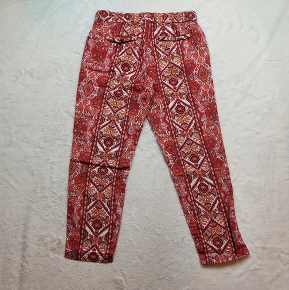 Rachel Zoe Multicolor Boho Linen Crop High Rise Pull On Pants Size S - Picture 9 of 11